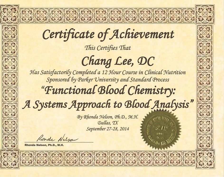 Functional Blood Chemistry — Blood Analysis (2014)