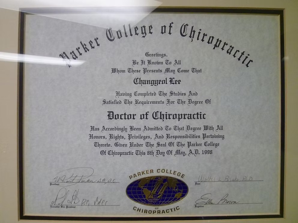 Doctor of Chiropractic — Parker College (1998)