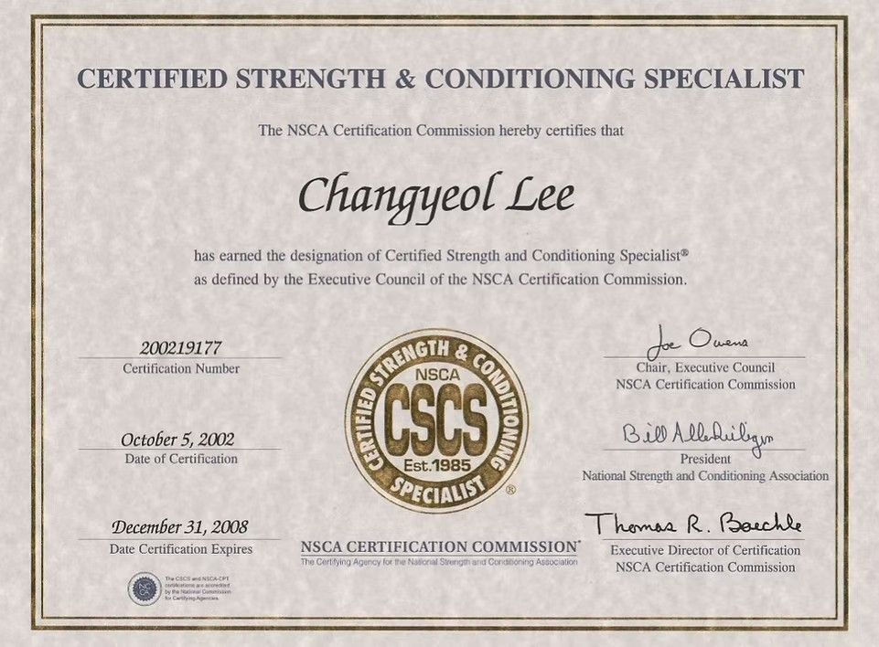 CSCS — Certified Strength & Conditioning Specialist (2002)