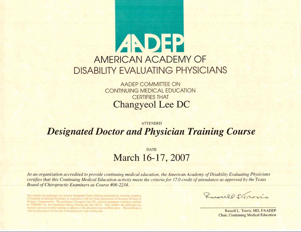 AADEP — Designated Doctor & Physician Training (2007)