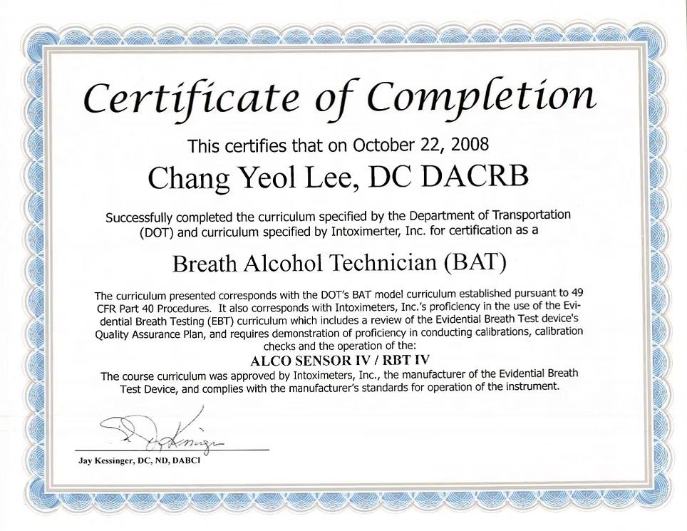Breath Alcohol Technician — DOT Certification (2008)