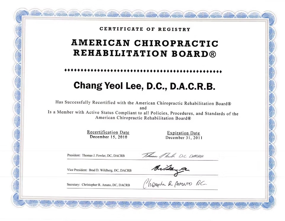 ACRB Recertification — Active D.A.C.R.B. Status (2010)